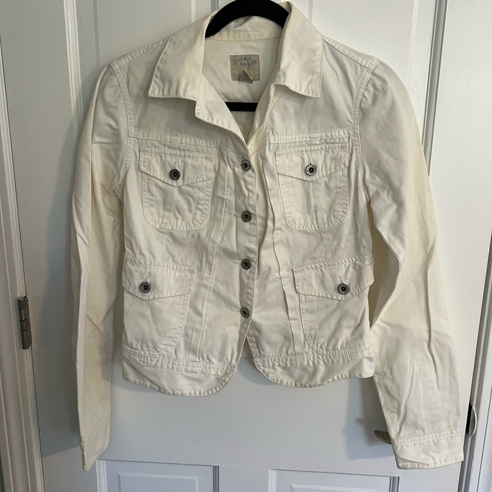 Lucky Brand White Jean Jacket Size Small